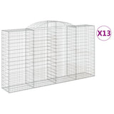 Paniers à gabions arqués 13 pcs 300x50x160/180 cm fer galvanisé