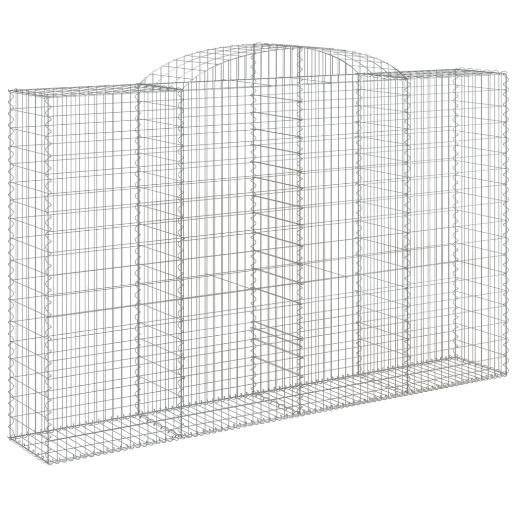 Paniers à gabions arqués 2 pcs 300x50x180/200 cm fer galvanisé