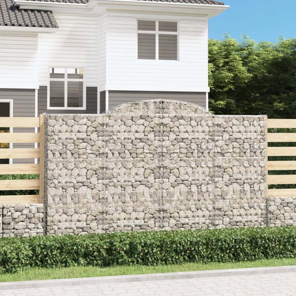 Paniers à gabions arqués 2 pcs 300x50x180/200 cm fer galvanisé