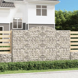 Paniers à gabions arqués 2 pcs 300x50x180/200 cm fer galvanisé