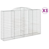 Paniers à gabions arqués 3 pcs 300x50x180/200 cm fer galvanisé