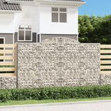 Paniers à gabions arqués 4 pcs 300x50x180/200 cm fer galvanisé