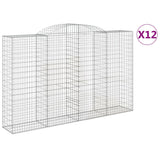 Arched Gabion Baskets 12 pcs 300x50x180/200 cm Galvanized Iron