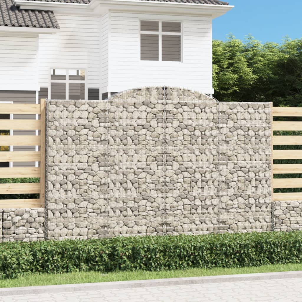 Paniers à gabions arqués 2 pcs 300x50x200/220 cm fer galvanisé