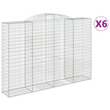 Paniers à gabions arqués 6 pcs 300x50x200/220 cm fer galvanisé