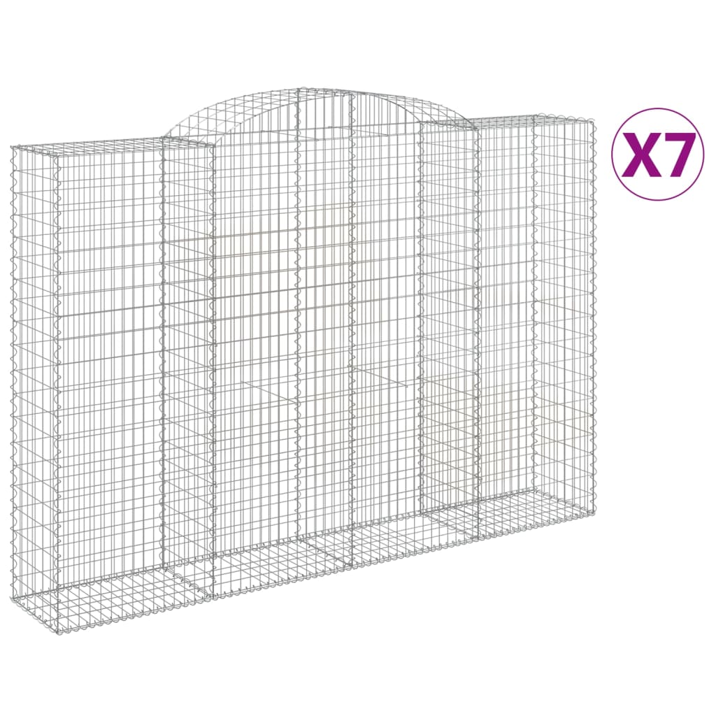 Paniers à gabions arqués 7 pcs 300x50x200/220 cm Fer galvanisé