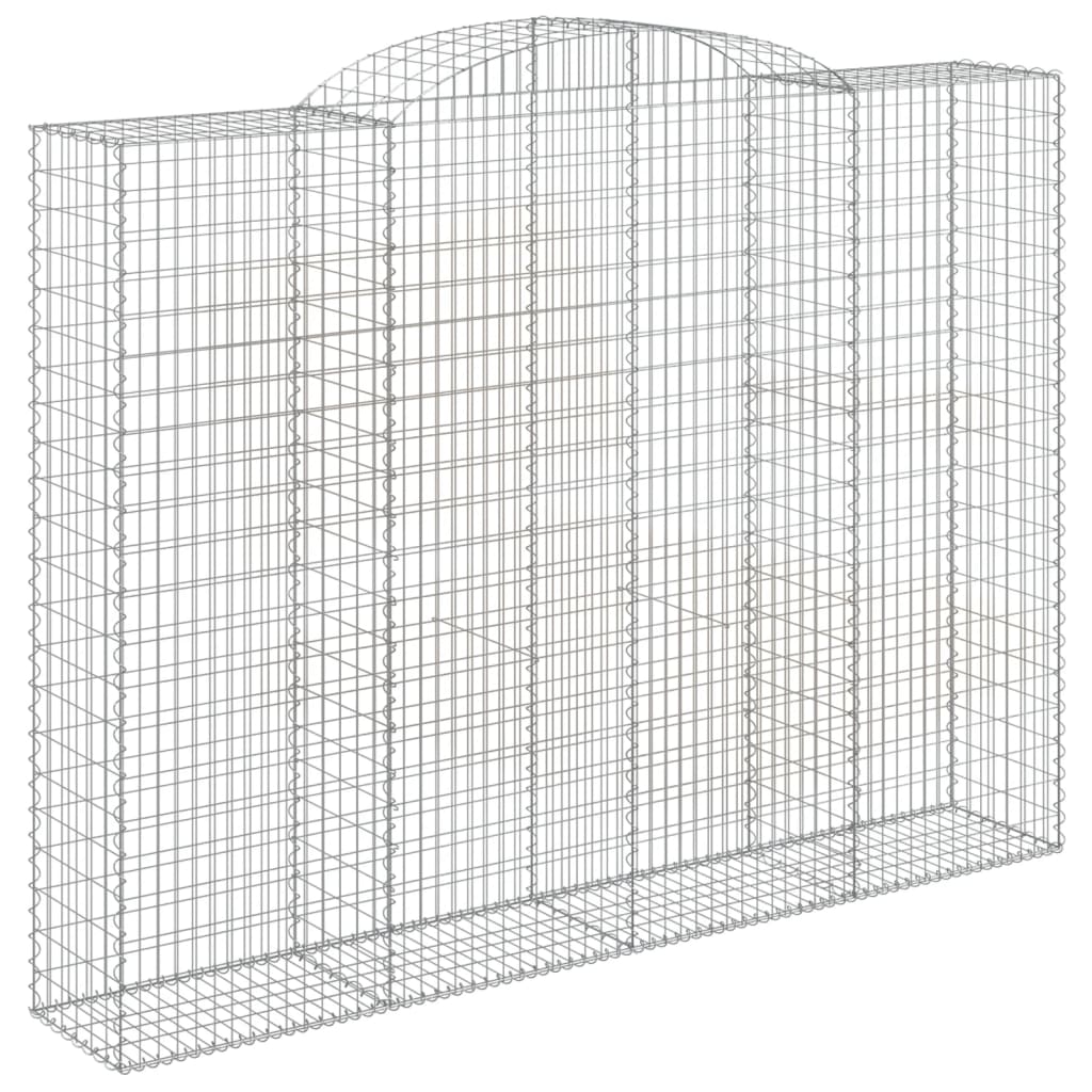 Paniers à gabions arqués 2 pcs 300x50x220/240 cm fer galvanisé