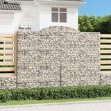 Paniers à gabions arqués 2 pcs 300x50x220/240 cm fer galvanisé