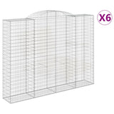 Paniers à gabions arqués 6 pcs 300x50x220/240 cm fer galvanisé