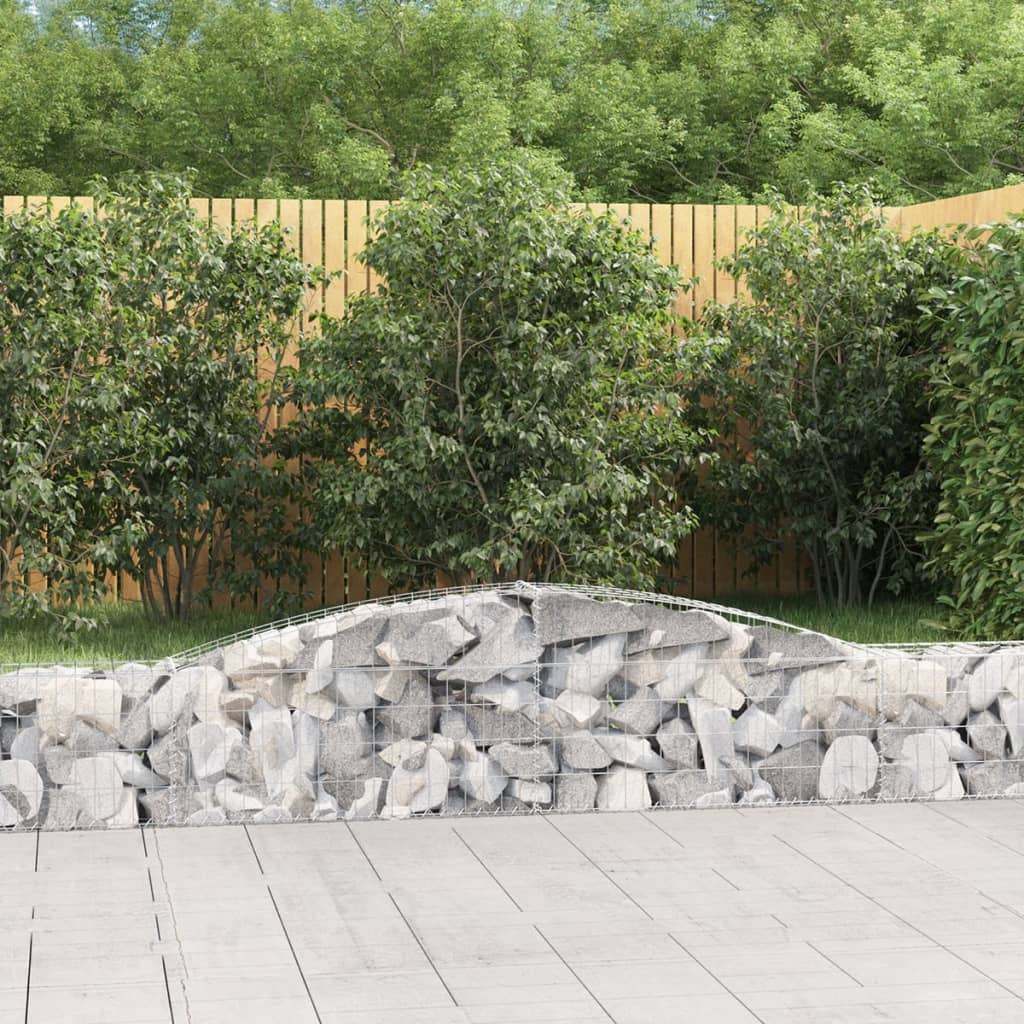 Paniers à gabions arqués 2 pcs 400x30x40/60 cm Fer galvanisé