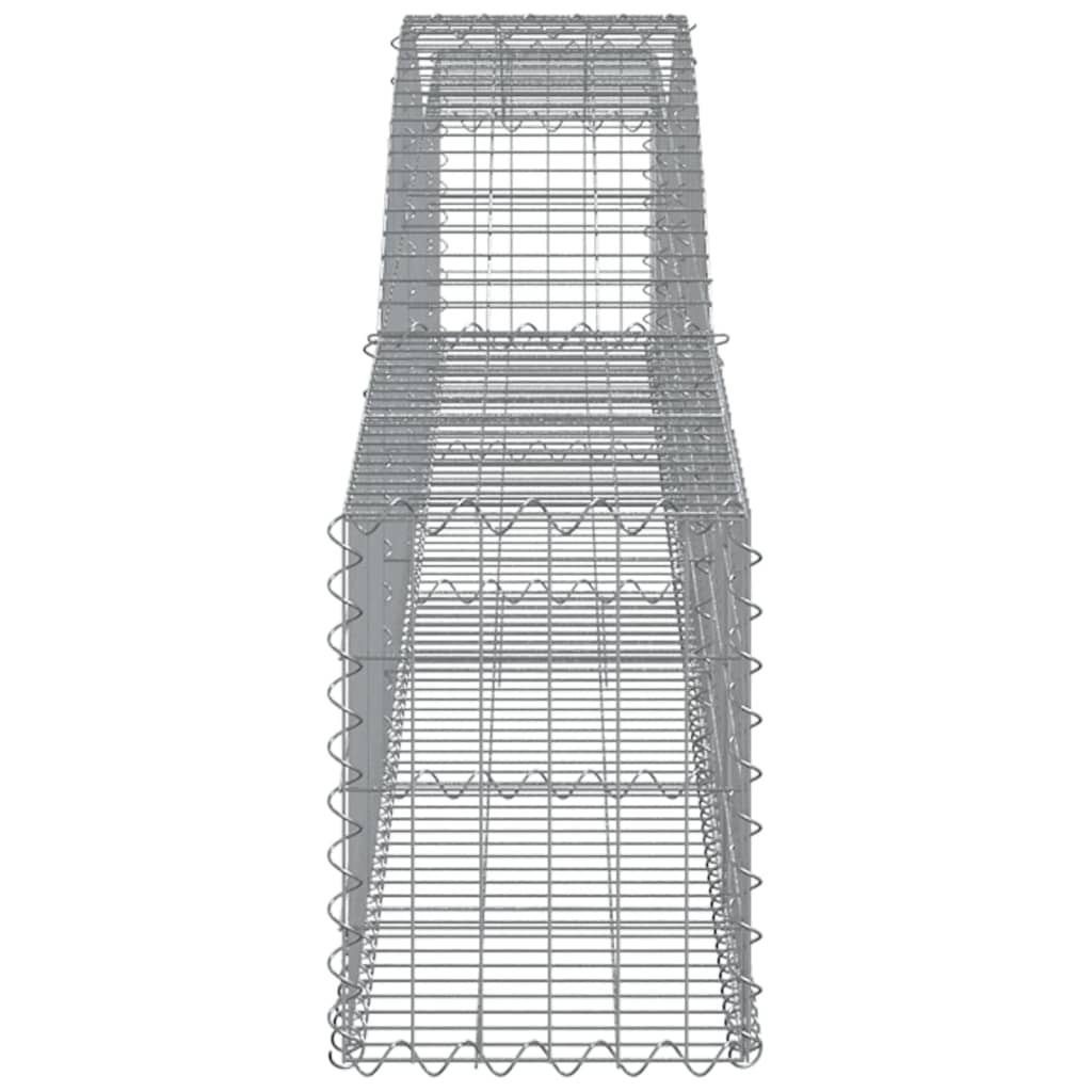 Paniers à gabions arqués 4 pcs 400x30x40/60 cm Fer galvanisé