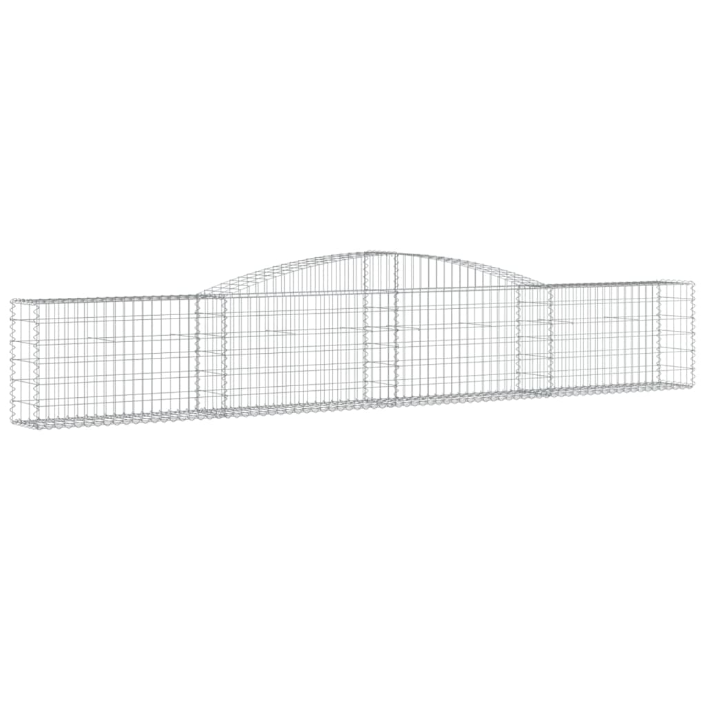 Paniers à gabions arqués 2 pcs 400x30x60/80 cm Fer galvanisé