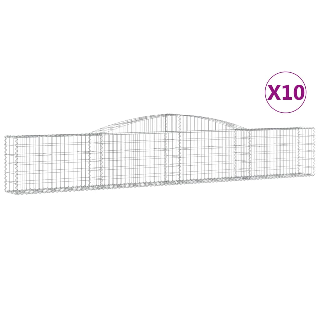 Arched Gabion Baskets 10 pcs 400x30x60/80 cm Galvanized Iron