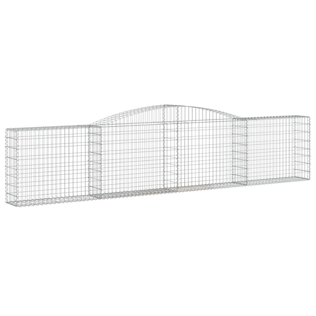 Paniers à gabions arqués 4 pcs 400x30x80/100 cm Fer galvanisé