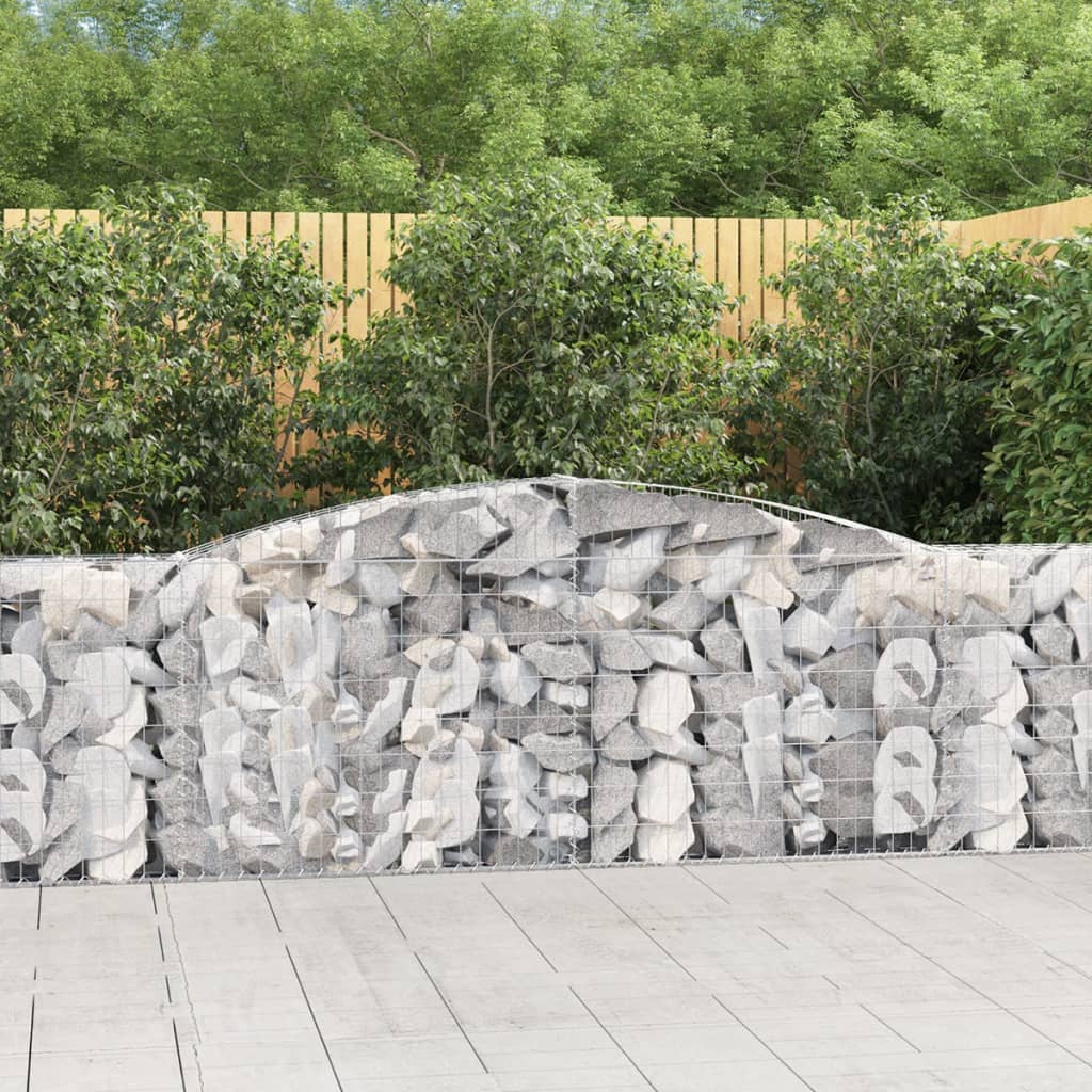 Paniers à gabions arqués 20 pcs 400x30x80/100 cm Fer galvanisé