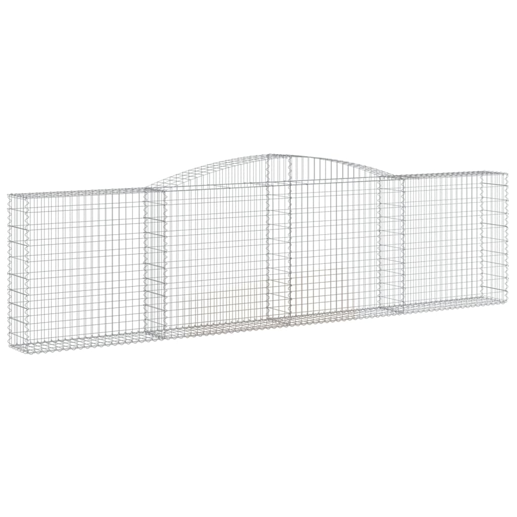 Paniers à gabions arqués 2 pcs 400x30x100/120 cm Fer galvanisé