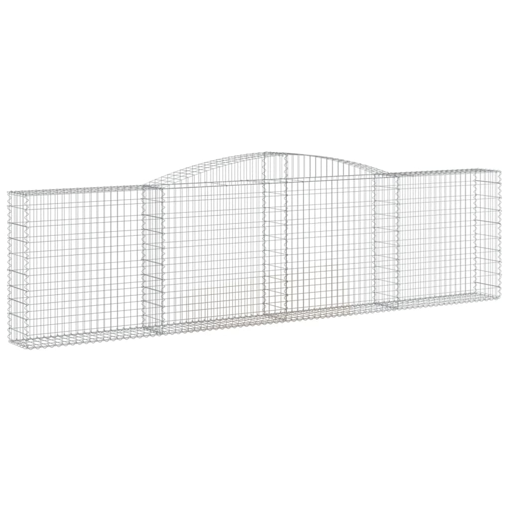 Paniers à gabions arqués 4 pcs 400x30x100/120 cm Fer galvanisé