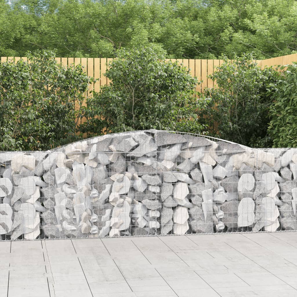 Paniers à gabions arqués 9 pcs 400x30x100/120 cm Fer galvanisé