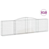 Arched Gabion Baskets 10 pcs 400x30x100/120 cm Galvanized Iron