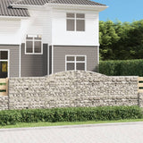 Paniers à gabions arqués 2 pcs 400x30x120/140 cm Fer galvanisé