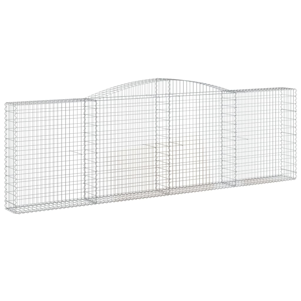 Paniers à gabions arqués 4 pcs 400x30x120/140 cm Fer galvanisé