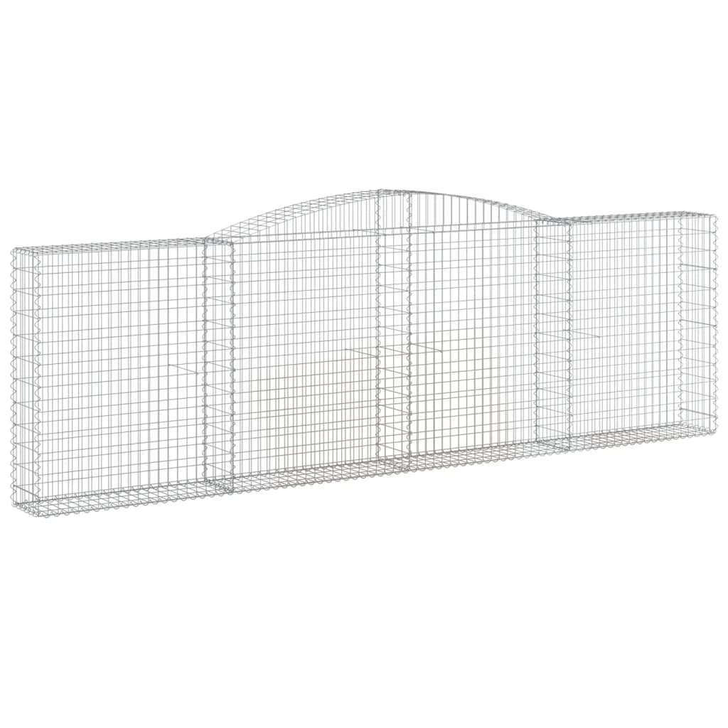 Paniers à gabions arqués 8 pcs 400x30x120/140 cm Fer galvanisé