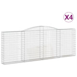 Paniers à gabions arqués 4 pcs 400x30x140/160 cm Fer galvanisé