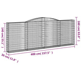 Arched Gabion Baskets 5 pcs 400x30x140/160 cm Galvanized Iron