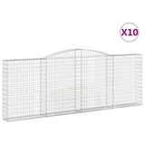 Arched Gabion Baskets 10 pcs 400x30x140/160 cm Galvanized Iron