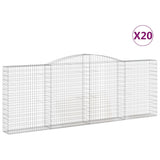 Paniers à gabions arqués 20 pcs 400x30x140/160 cm Fer galvanisé