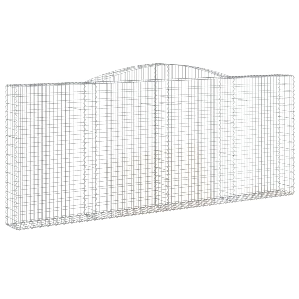 Paniers à gabions arqués 2 pcs 400x30x160/180 cm Fer galvanisé