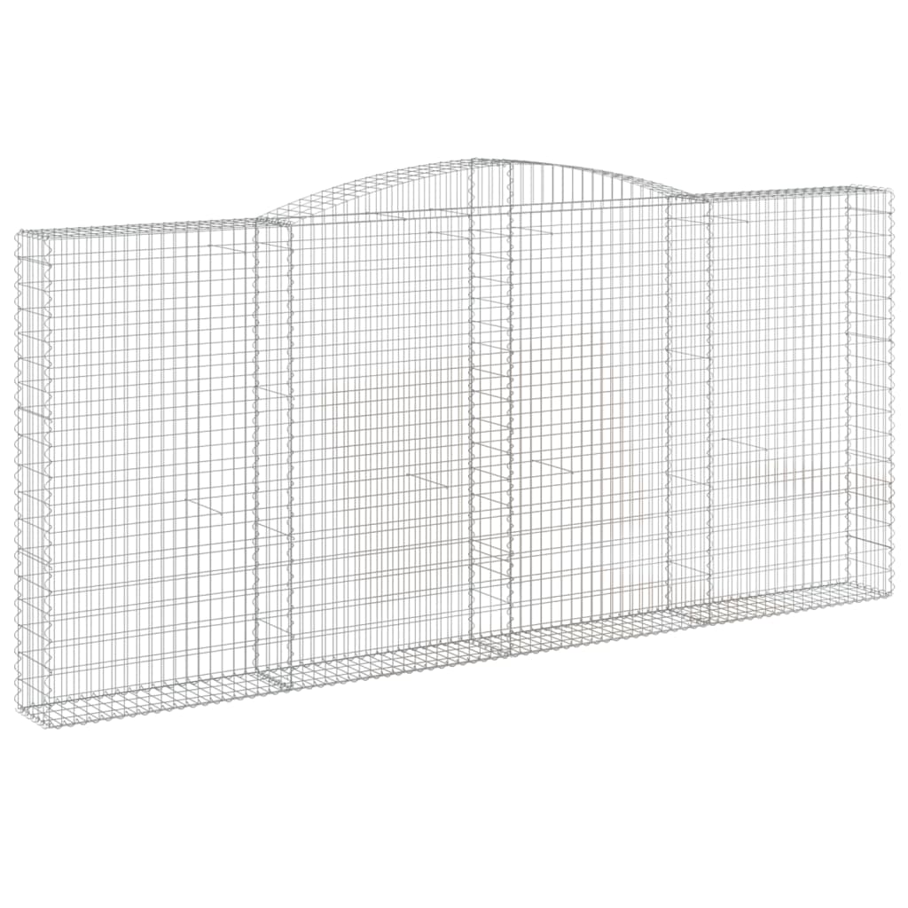 Paniers à gabions arqués 2 pcs 400x30x180/200 cm Fer galvanisé