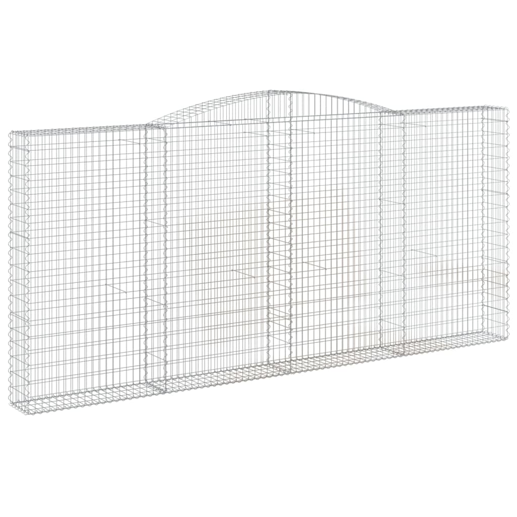 Paniers à gabions arqués 3 pcs 400x30x180/200 cm Fer galvanisé