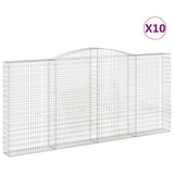 Arched Gabion Baskets 10 pcs 400x30x180/200 cm Galvanized Iron