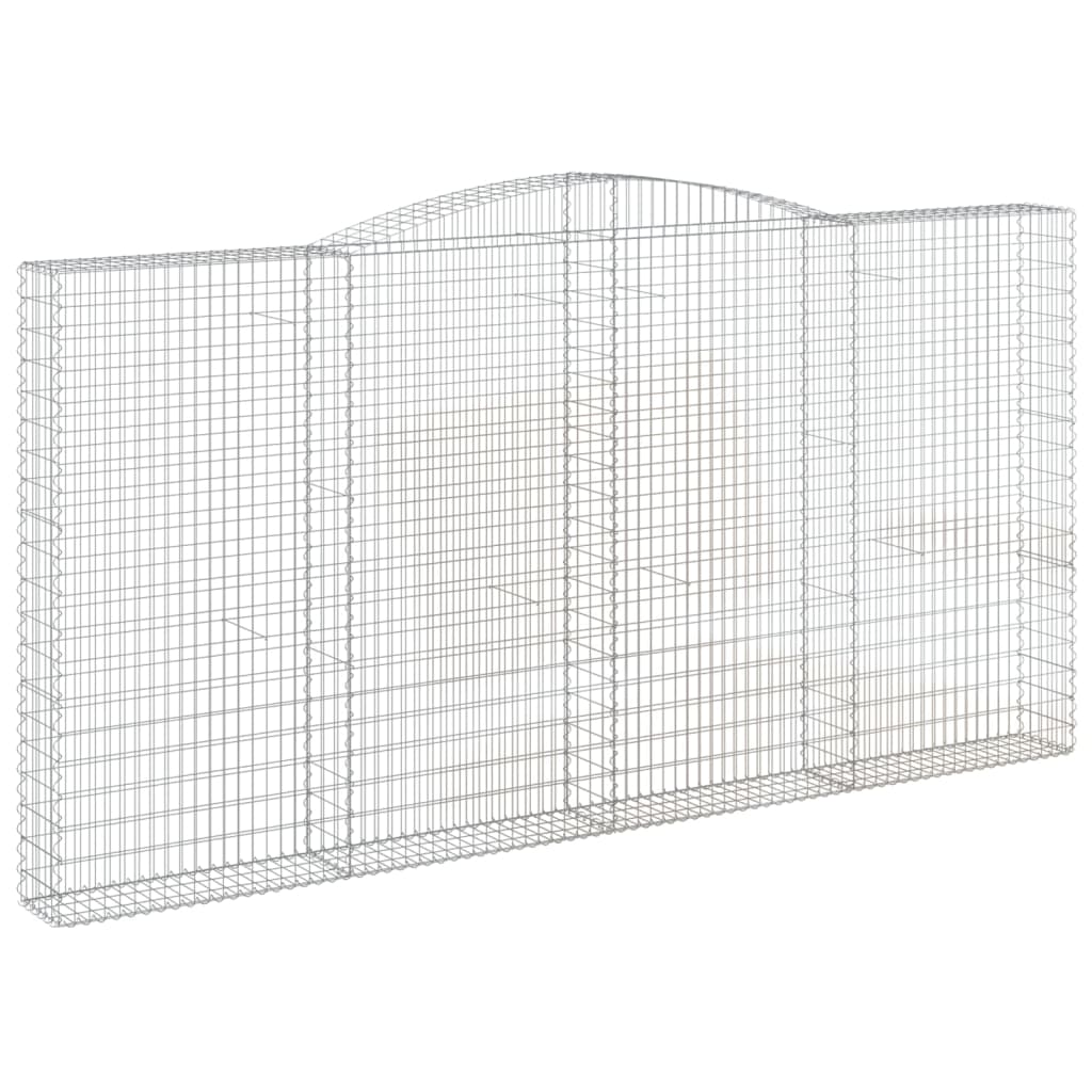 Paniers à gabions arqués 2 pcs 400x30x200/220 cm Fer galvanisé