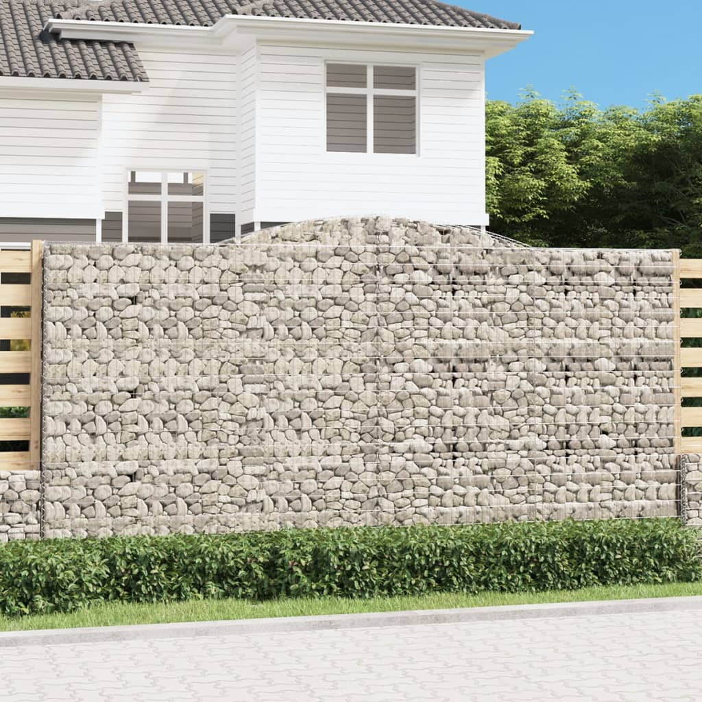 Paniers à gabions arqués 3 pcs 400x30x200/220 cm Fer galvanisé