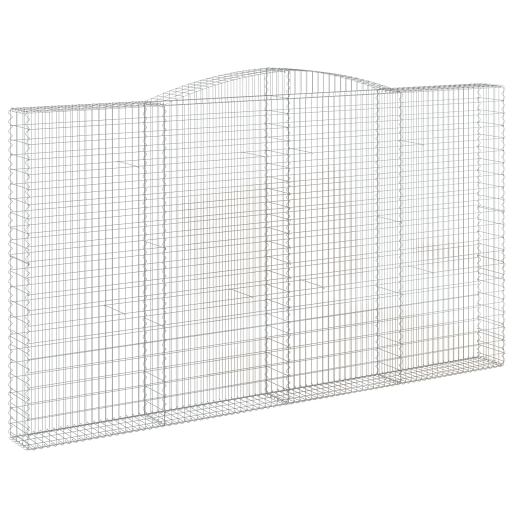 Paniers à gabions arqués 2 pcs 400x30x220/240 cm Fer galvanisé