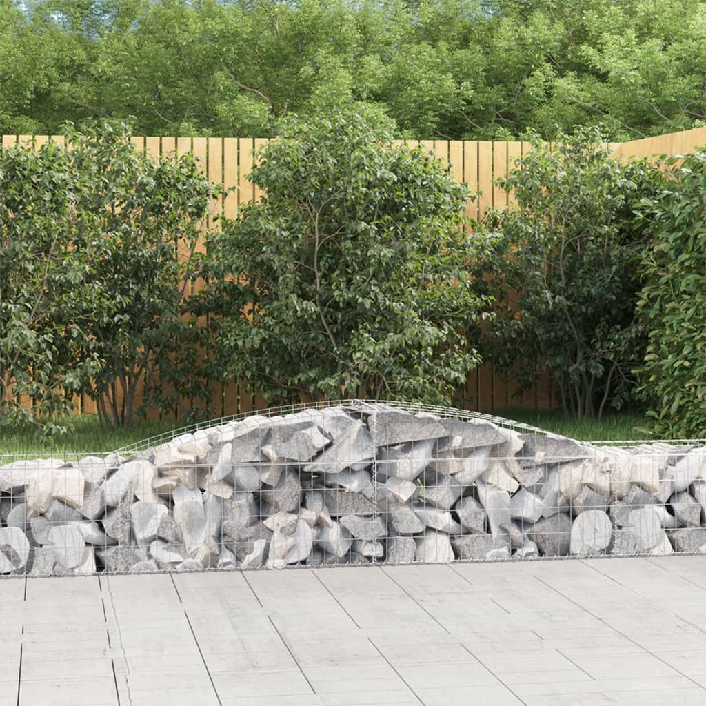 Paniers à gabions arqués 25 pcs 400x50x40/60 cm Fer galvanisé