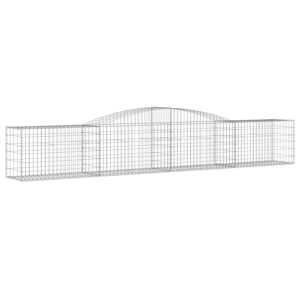 Paniers à gabions arqués 2 pcs 400x50x60/80 cm Fer galvanisé