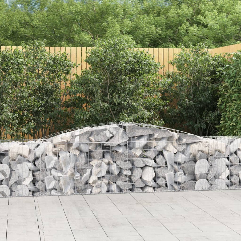 Paniers à gabions arqués 2 pcs 400x50x60/80 cm Fer galvanisé