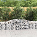 Paniers à gabions arqués 4 pcs 400x50x60/80 cm Fer galvanisé