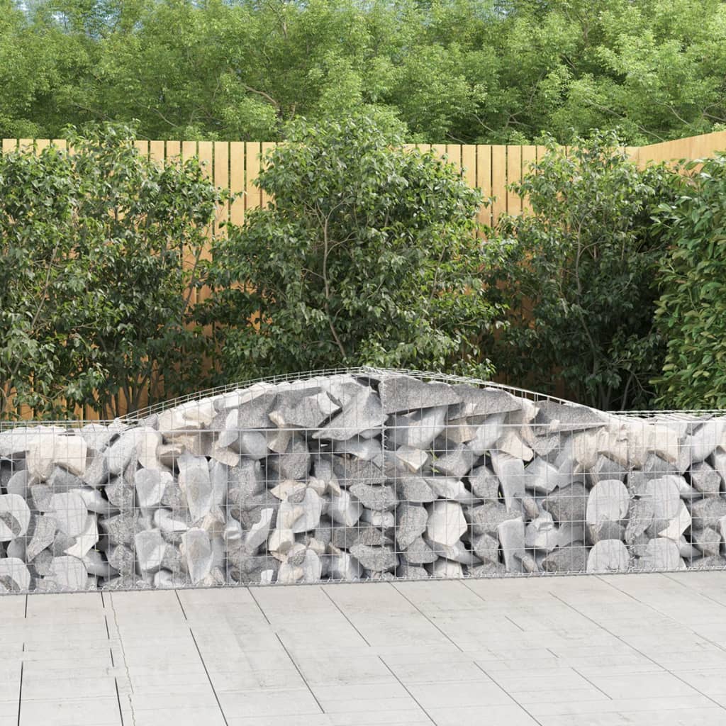 Paniers à gabions arqués 7 pcs 400x50x60/80 cm Fer galvanisé