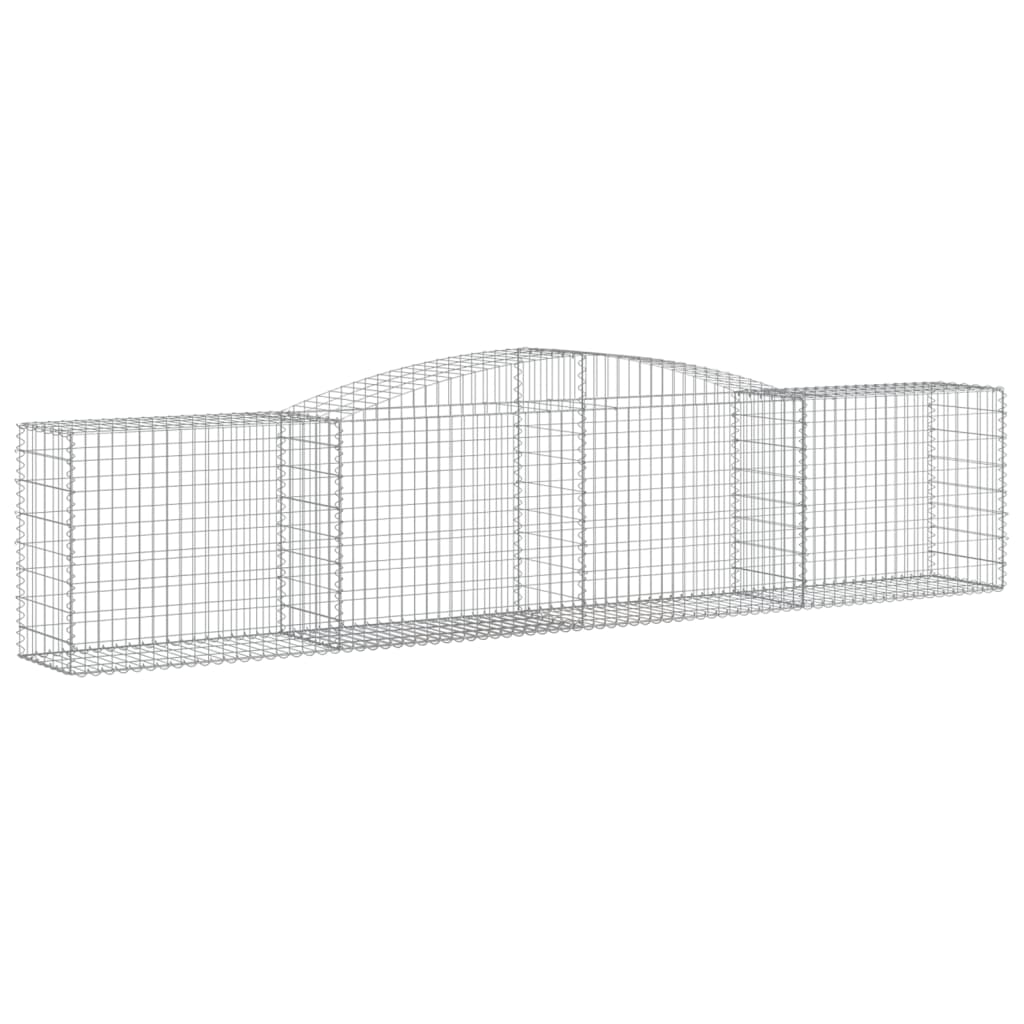 Paniers à gabions arqués 2 pcs 400x50x80/100 cm Fer galvanisé