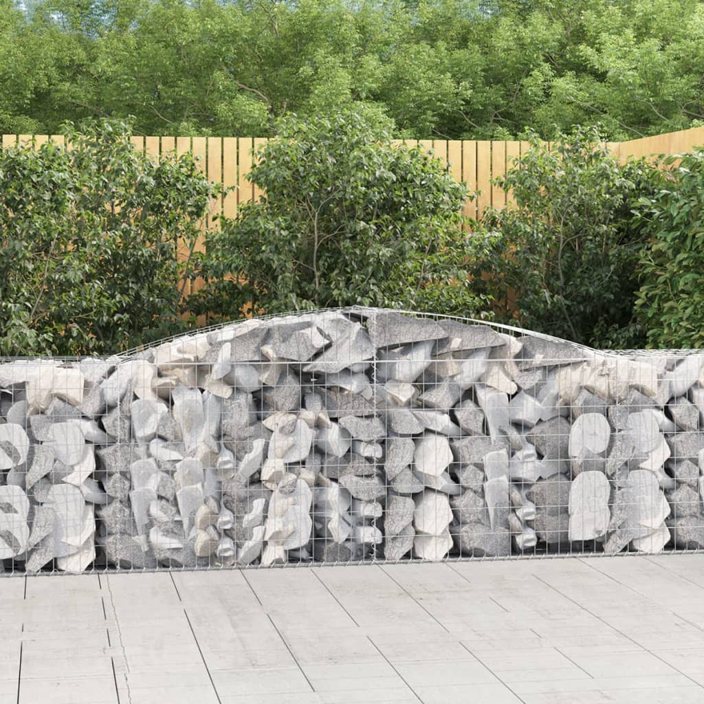 Paniers à gabions arqués 6 pcs 400x50x80/100 cm Fer galvanisé