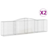 Paniers à gabions arqués 2 pcs 400x50x100/120 cm Fer galvanisé