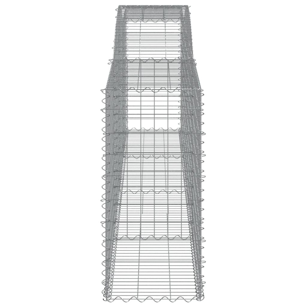 Paniers à gabions arqués 2 pcs 400x50x100/120 cm Fer galvanisé