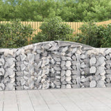 Paniers à gabions arqués 4 pcs 400x50x100/120 cm Fer galvanisé