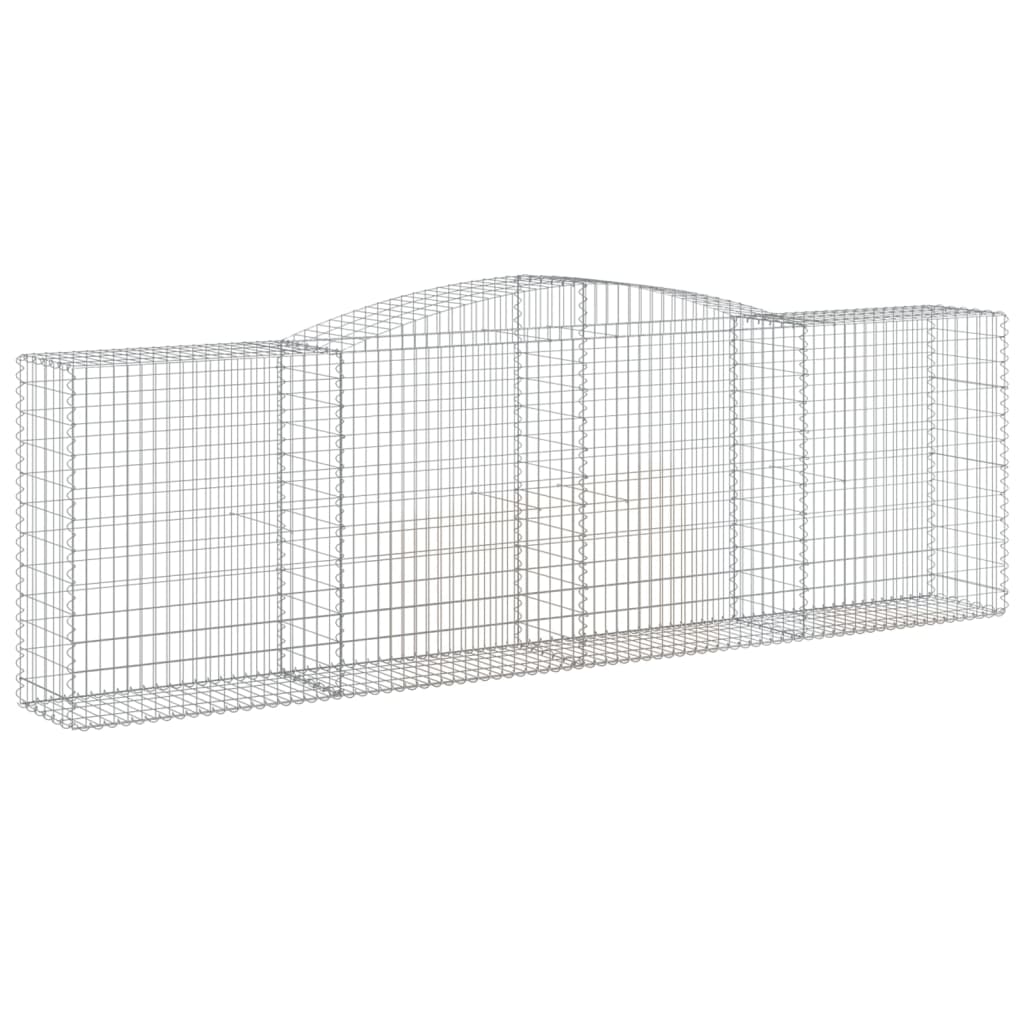 Paniers à gabions arqués 2 pcs 400x50x120/140 cm Fer galvanisé