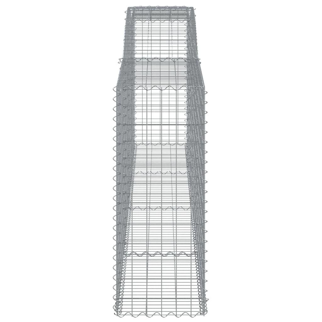 Paniers à gabions arqués 2 pcs 400x50x120/140 cm Fer galvanisé