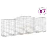 Paniers à gabions arqués 7 pcs 400x50x120/140 cm Fer galvanisé